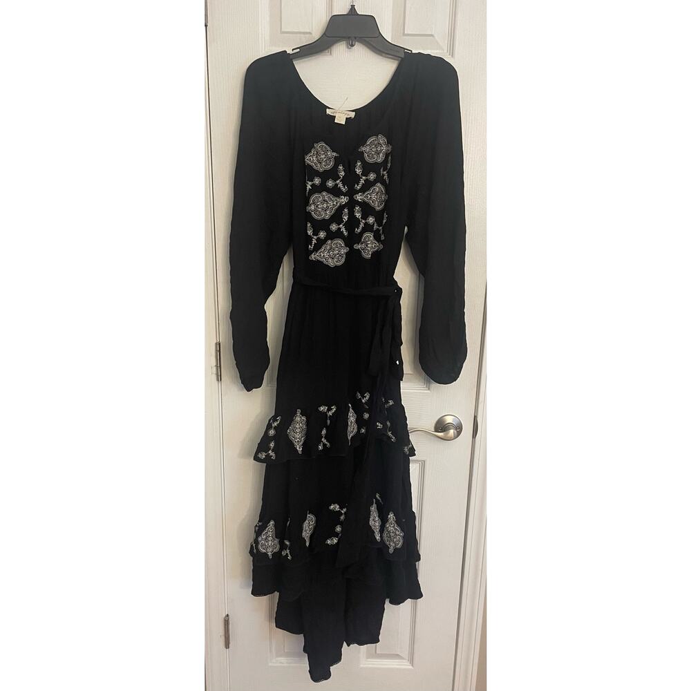 Aveology Amahle Lace Embroidered Tier Maxi Dress, A41